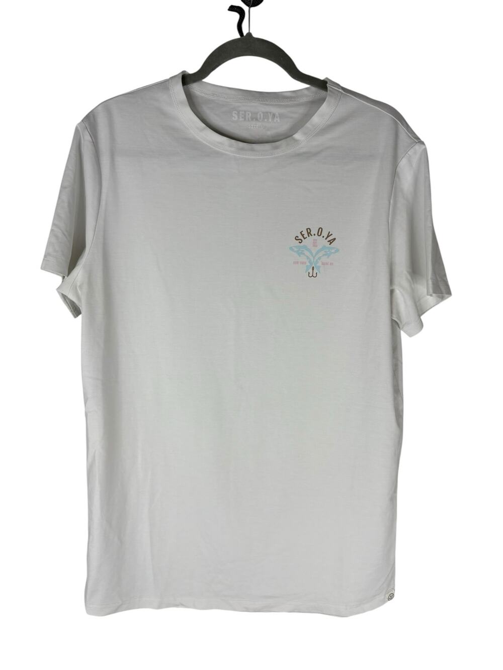 Ser.O.Ya Cotton T Shirt Crew Neck Short Sleeve Fishing Casual Preppy L